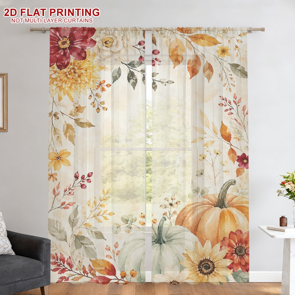 2 stuks Thanksgiving herfst tr - Curtain Rods recensie en prijs