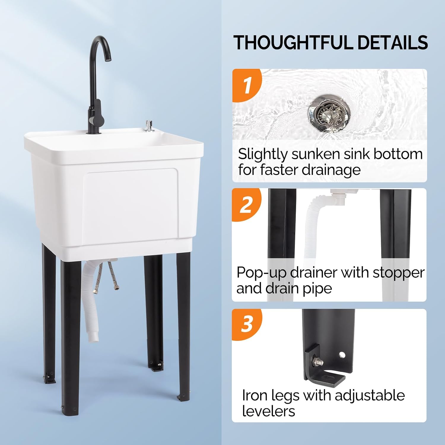 13-gallon wasbak voor de wasru - Faucet recensie en prijs