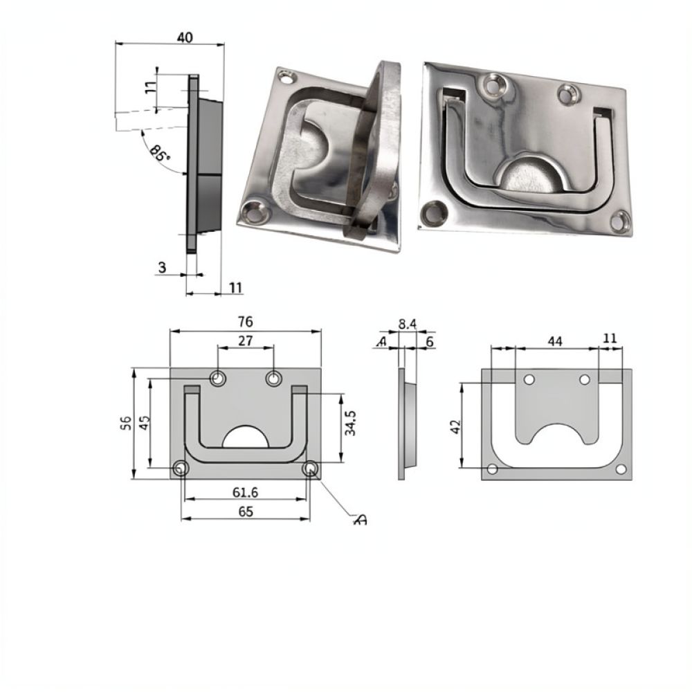 Verborgen ringgreep 316 roestv - Door Handle recensie en prijs