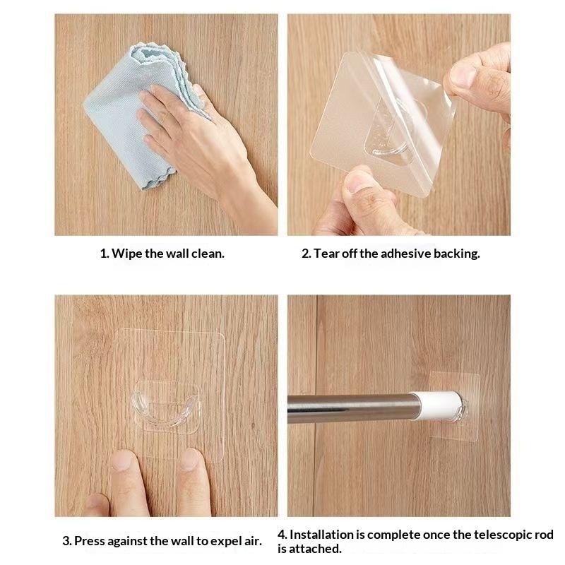 4 stuks transparante, zelfklev - Curtain Rods recensie en prijs
