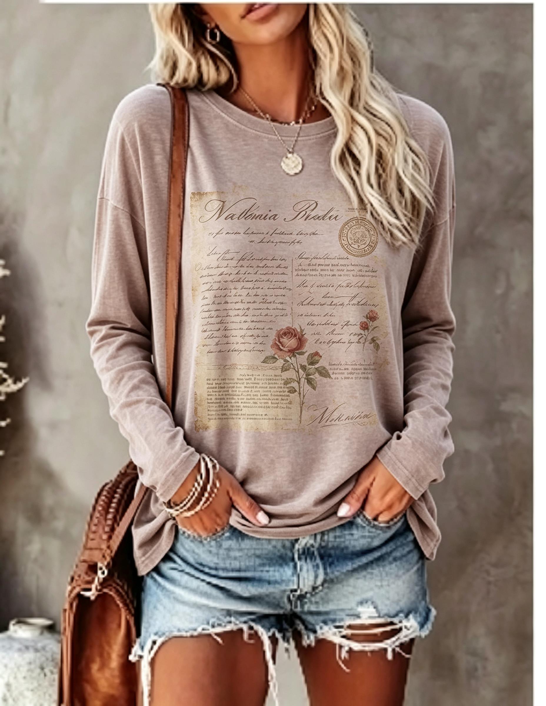 Dames T-shirt met lange mouwen - Wallpaper recensie en prijs